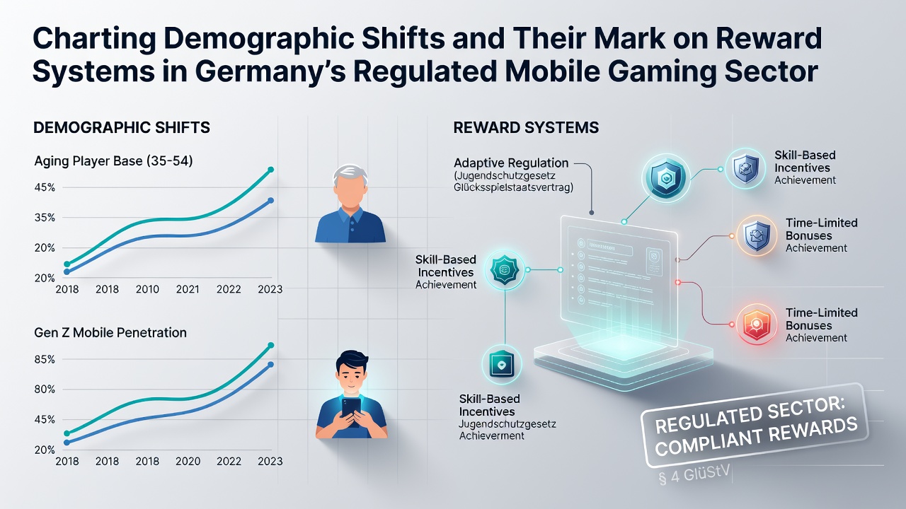 Demografische Übersicht über Nutzergruppen im deutschen Mobile-Gaming-Markt mit Fokus auf Alters- und Geschlechtsverteilung