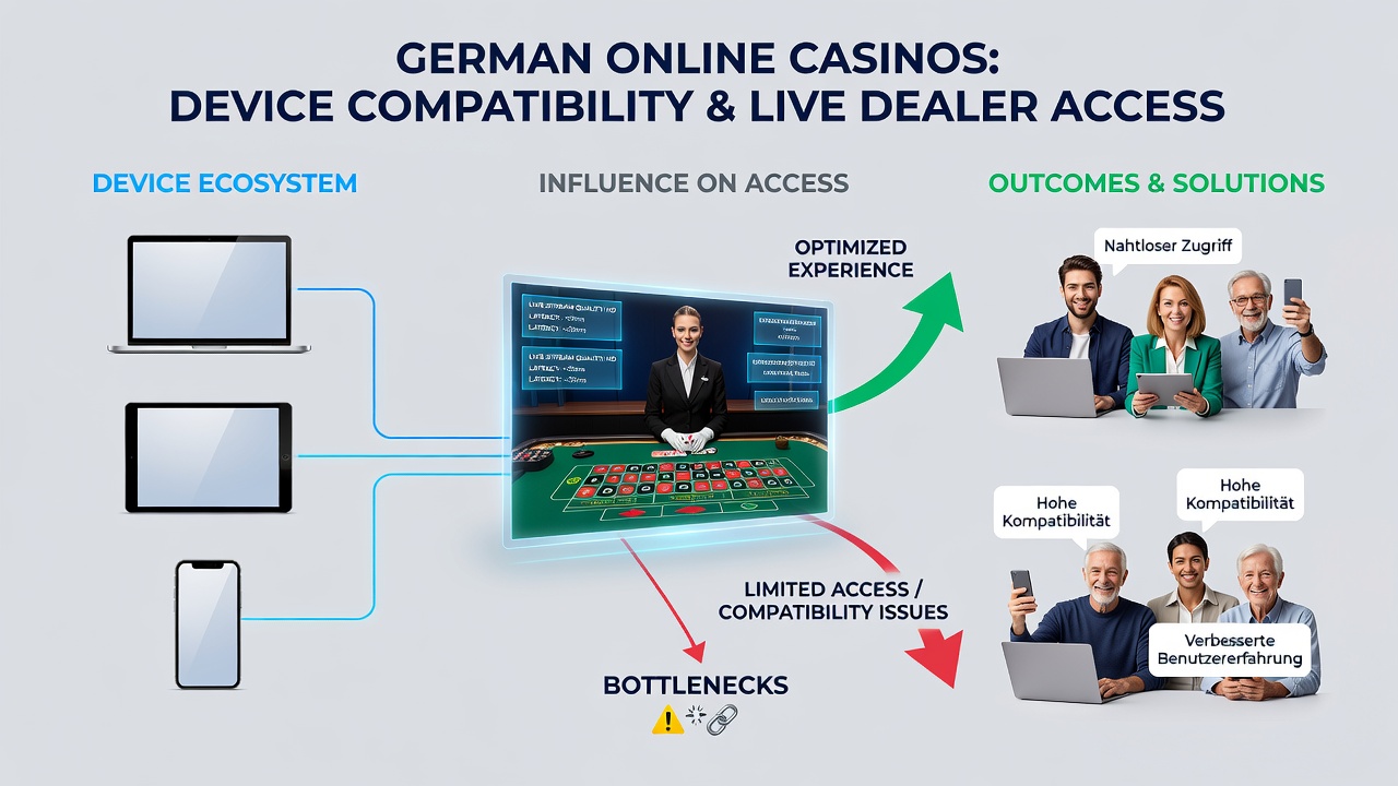 Live-Dealer-Tisch mit mobiler Schnittstelle und kompatiblen Geräten