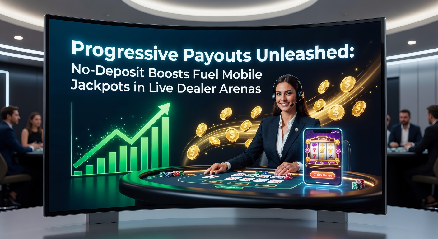 Live-Dealer streamt Blackjack mit mobiler Jackpot-Anzeige und No-Deposit-Bonus-Symbolen auf Tablet