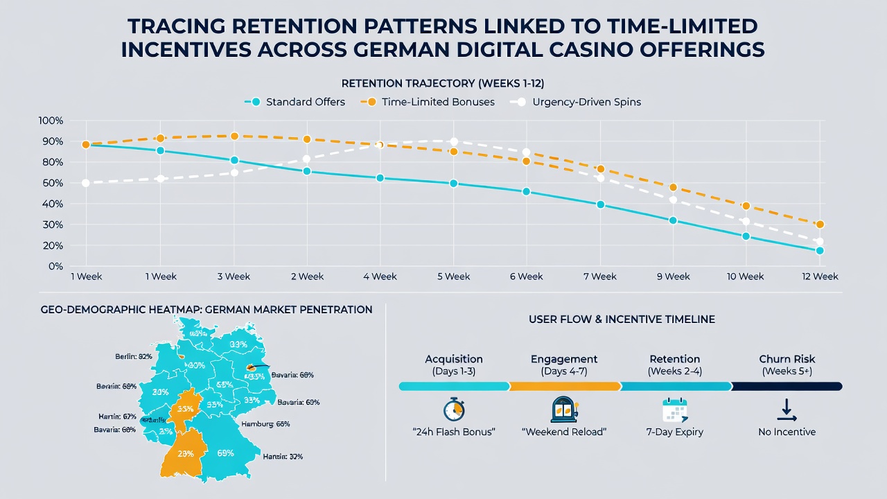 Grafik zu demografischen Retention-Mustern bei limitierten Casino-Anreizen
